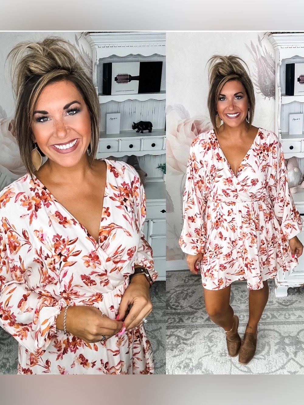 Floral Wrap Mini Dress